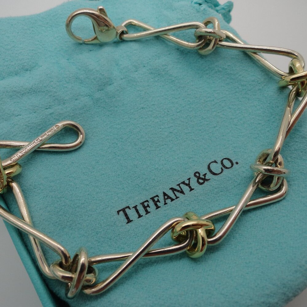 Tiffany & Co. Picasso Sterling Silver 18K Yellow Gold 8 1/4" Infinity Bracelet